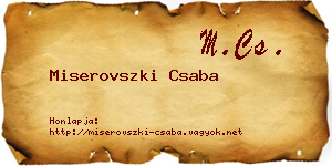 Miserovszki Csaba névjegykártya